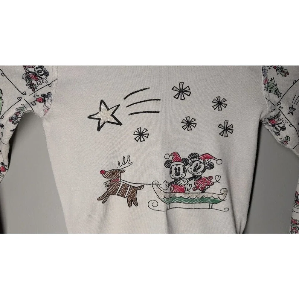 HANNA ANDERSSON Size 120 (6-7) Holiday Mickey Mouse Minnie Mouse Pajamas Unisex